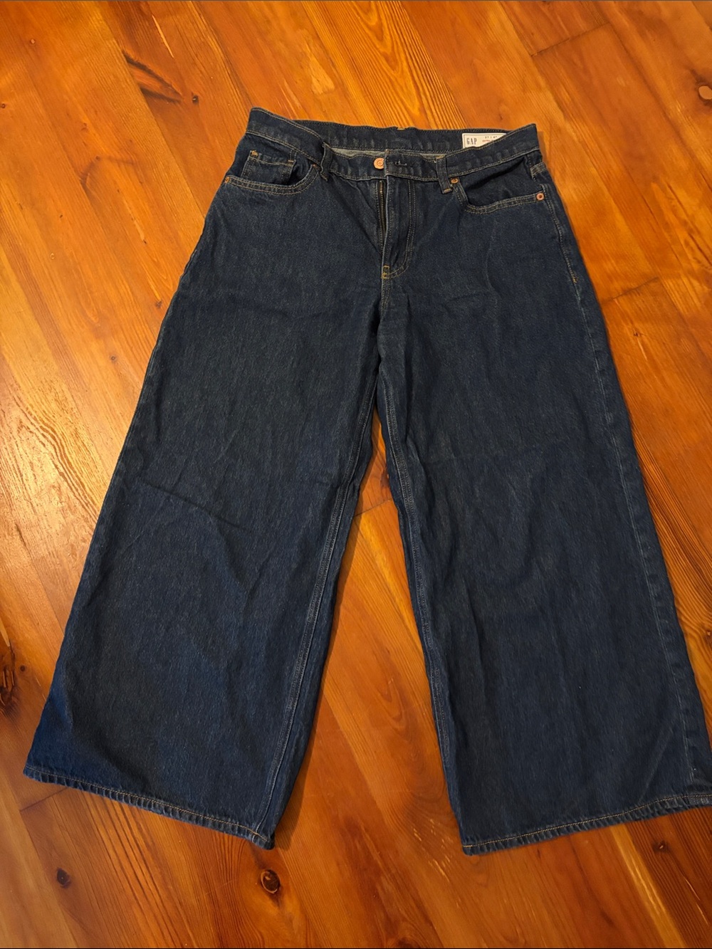 GAP High-Rise Wide Leg Petite Women's Jeans in Dark Indigo